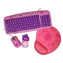 iConcepts 13197 Mouse, Keyboard and Mousepad Kit (Pink)