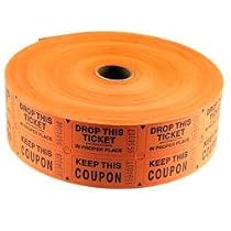 Orange Two Part Raffle Tickets