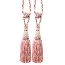 Pair of Ivory and Pink Jane Tassels by Luxury Lane