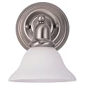 Sea Gull Lighting 44060-962 Sussex Collection One-Light Wall Sconce, Brushed Nickel Finish with Satin White Glass
