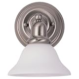 Sea Gull Lighting Sussex Collection One-Light Wall Sconce, Brushed Nickel Finish with Satin White Glass #44060-962