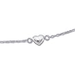 14K White Gold. Diamond Cut Cable Heart Anklet