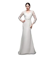 V-neck Beaded Applique Belted Lace Sheer  Chiffon  Dress With Rhinestones