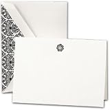Engraved Black & White Floral Notes