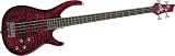 Rogue LX400 Pro 4-String Electric Bass, Liquid Red Quilt