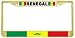 Senegal Senegalese Flag Gold Tone Metal License Plate Frame Holder