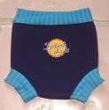 Happy Nappy: Navy with Blue Lagoon stripe rib, Large (about 6 to 14 months)