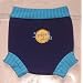Splash About neoprene Happy Nappy: Navy with Blue Lagoon stripe rib, X Large