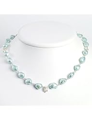Sterling Silver Light Blue Freshwater Cultured Pearl Necklace