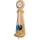 Wall Mounted Weather Station with Thermometer, Hygrometer, and Barometer - Oak Finish - 18 Inches Tall