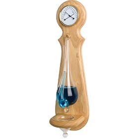 River City Clocks Wall Mounted Weather Station with Thermometer, Hygrometer, and Barometer - Oak Finish - 18 Inches Tall - Model # L89-117OAK