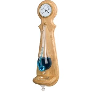 River City Clocks Wall Mounted Weather Station with Thermometer, Hygrometer, and Barometer - Oak Finish - 18 Inches Tall - Model # L89-117OAK