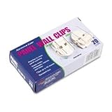 Advantus White Standard Size Panel Wall Clips for Fabric Panels 20 Pack (75301)