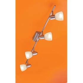 Eglo 27324A Dakar 4 Light Track Light Fixture, Nickel Alabaster by Eglo