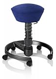 SWOPPER CLASSIC 3D-Aktiv-Bürostuhl Hocker Sitzpolster Normal, Farbe royal-blau, Fussring mit Rollen nach DIN EN 12529, Feder SMALL 40 - 80 kg, Basis Anthrazit, Federfarbe schwarz (SWOP06RSML)