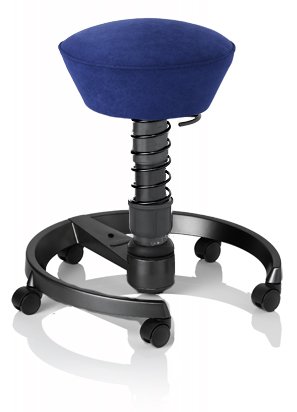 SWOPPER CLASSIC 3D-Aktiv-Bürostuhl Hocker Sitzpolster Normal, Farbe royal-blau, Fussring mit Rollen nach DIN EN 12529, Feder SMALL 40 - 80 kg, Basis Anthrazit, Federfarbe schwarz (SWOP06RSML)