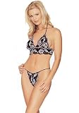 Stretch Lace Bikini Set With Glitter Highlights