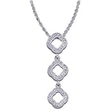 0.33Ct.T.W. Round Brilliant Cut Diamonds, 14Kt. White Gold. Diamond Drop Pendant Necklace