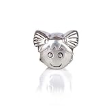 Bling Jewelry .925 Sterling Silver Girl Face Charm Bead Compatible with Pandora Bead Charm