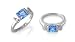 Princess Cut Swiss Blue Topaz Ring Sterling SIlver