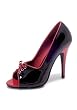 4 Inch Heel Two Tone Pump Women's Size Shoe With Lace-Up Peep Toe
