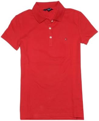 Tommy Hilfiger Women Easy Fit Logo Polo T-Shirt (XXL, Red)