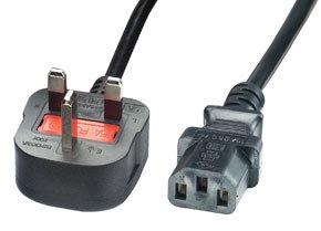 Childrens Toyshop  Electronics : UK 3 Pin Mains Power Lead, Black, 3m