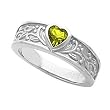 14K White Gold Peridot Heart Ring