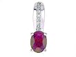 14K White Gold Ruby and Diamond Pendant