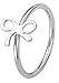 Forbidden Body Jewelry Set of 3 Nose Hoops or Cartilage Rings: 20g 8mm IP Plated Surgical Steel Bow Design Rings