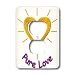 Lee Hiller Designs Embroidery Prints Love Hearts - Love Hearts Pure Love Heart - Light Switch Covers - 2 plug outlet cover