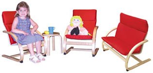 Kitchen: Comfort Chairs Double Seat And Table Set 4 Piece Red
