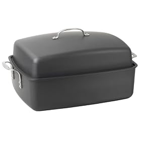 Calphalon Classic Nonstick Roaster with Domed Lid and Nonstick Flat Rack by Calphalon