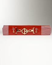Toggle Accent Striped Belt