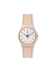 Swatch GT106T Soft Day White Orange Analog Dial Pink Silicone Unisex Watch NEW