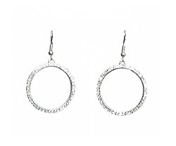 Earrings - E2 - Swarovski Circle "O" - 1" ~ Clear