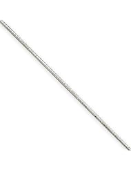 .8mm, 14 Karat White Gold, Octagonal Snake Chain - 9 inch