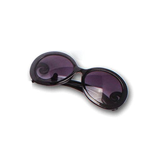HuaYang Vintage Style Women's Sunglasses UV400 Big Frame Goggles Shades(Black)