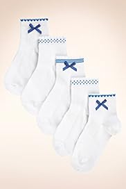 5 Pairs of Cotton Rich Assorted Contrast Trim Socks