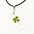 Real Irish Four Leaf Clover, Symbol of Good Luck, Clear Pendant Necklace, St.Patrick's day gift
