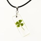 Real Irish Four Leaf Clover, Symbol of Good Luck, Clear Pendant Necklace, St.Patrick's day gift