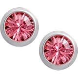 4mm Pink Cubic Zirconia Titanium Stud Earrings
