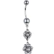 Grey Duality Dapper Drop Faux Pearl Belly Ring