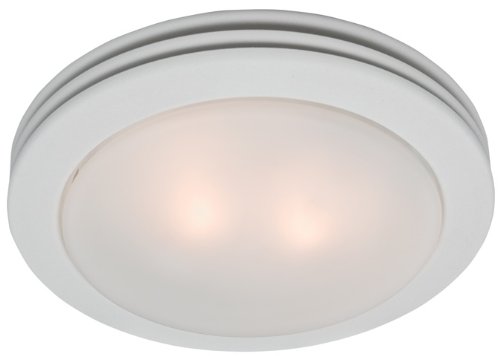 Hunter Fan Saturn 90052 Bathroom Fan, Decorative Satin White Rings with Frosted Glass