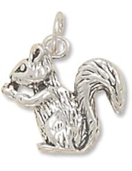 Sterling Silver Squirrel Charm with 18" Steel Chain