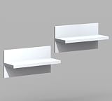 Liber - T Wall Shelves - Two Pack (White) (9.5"H x 18.875"W x 7"D)
