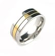 Stainless Steel Gold Band Ring - Size: 8-12