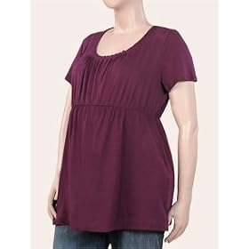 Motherhood Maternity: Plus Size Short Sleeve Scoop Neck Babydoll Maternity T Shirt