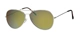 Metal Aviator Sunglasses Gold Mirror Lens, Mens, Womens, Unisex Full UV 400