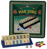 AMERICAN Tin Mah Jong case, 4 plastic racks, tiles, money